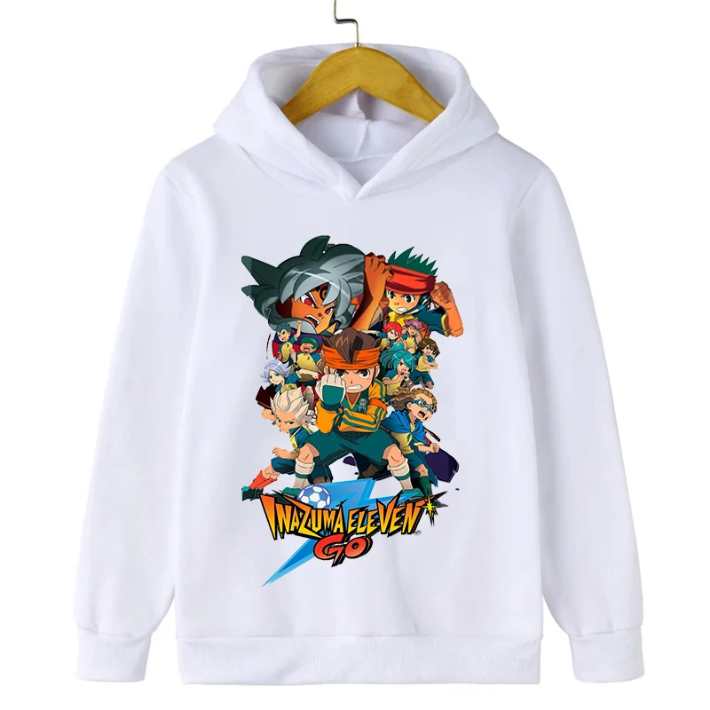 Inazuma Eleven Go Hoodie anak-anak Hoodie Sweatshirt anak laki-laki Anime Pullover hangat musim dingin Hoodie pakaian anak-anak mantel musim gugur