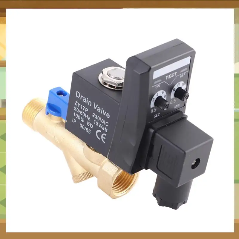 

G1/2 DN15 Automatic Electronic Timed Drain Valve For Air Compressor Condensate Management AC220V-BAAX