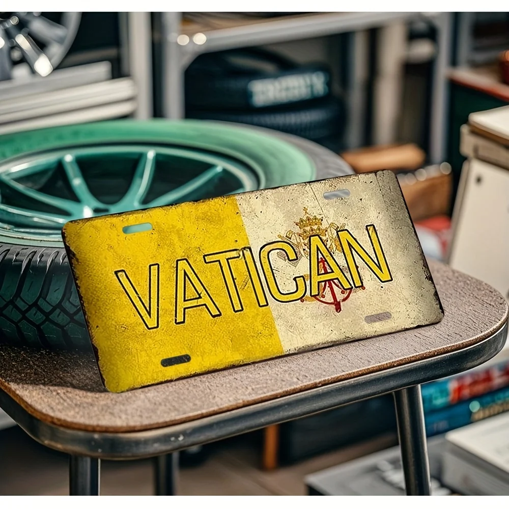Panneau métallique «Vatican»-30cm x 15cm, adapté à la maison, au Garage, au Restaurant, au Bar, au café ou à l'homme, décoration artistique murale rustique Durable