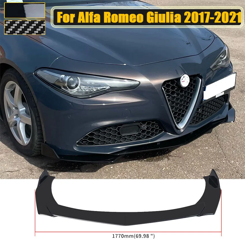 

For Alfa Romeo Giulia 2017-2021 Universal Front Bumper Lip Spoiler Side Splitter Deflector Body Kit Guards Car Accessories