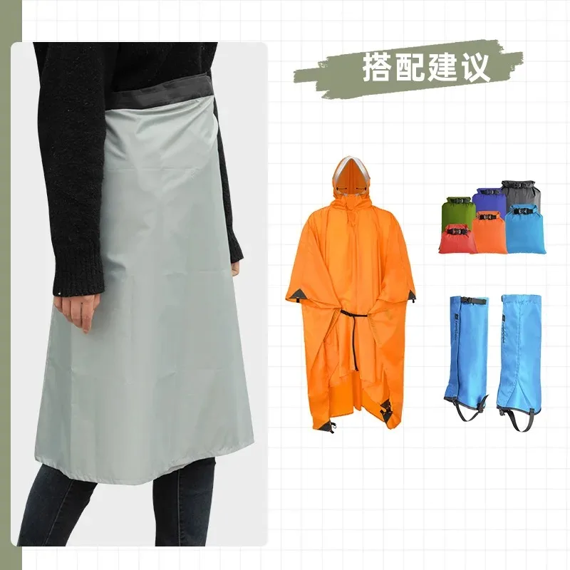 Rain Skirt Ultralight Rain Liner Pants Waterproof Raincoat Apron Windproof Wear-resistant for Outdoor Camping Cycling Climbing