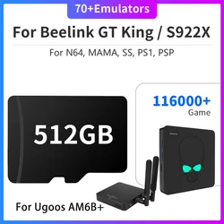 Memory Card with 116000+ Retro Games For Beelink GT King Amlogic S922X Chip Video Game Console For PS1/PSP/SNES/Sega Saturn/MAME