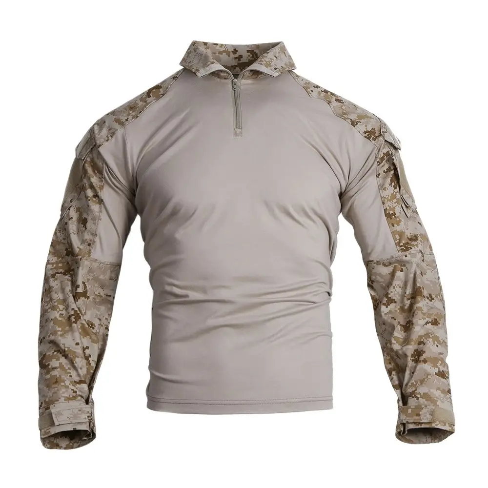 Koszulki taktyczne Emersongear E3 Combat Męskie Gen3 Topy Koszulka z długim rękawem w kamuflażu Myślistwo Airsoft Trening Outdoor Wędrówki AOR1