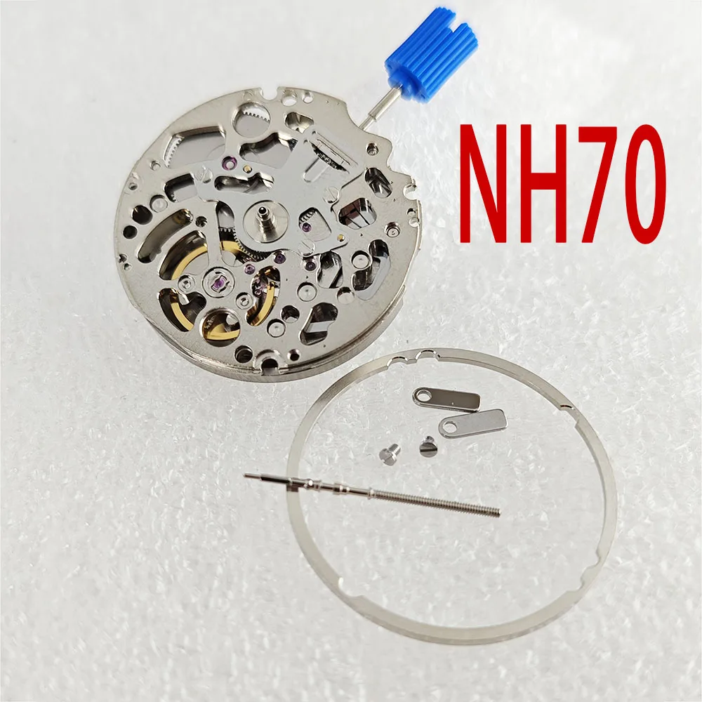 NH70 Men's Watch Hollow automatic Mechanical Movement 21600 BPH 24 Bead Ruby High precision NH70 Watch Other accessories