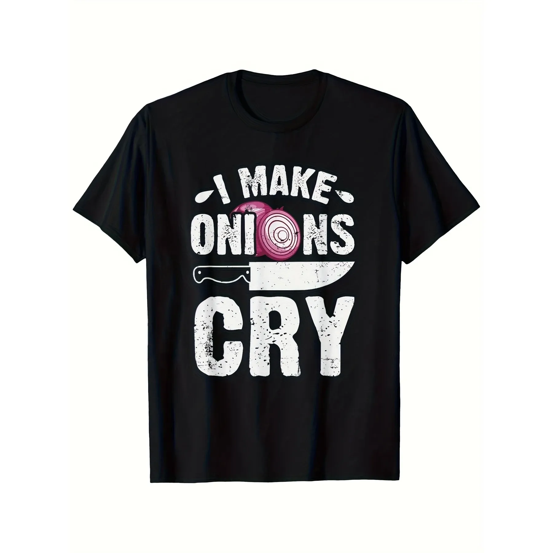 Funny I Make Onions Cry Graphic Men's Cotton Chef T-Shirt Short Sleeve BBQ Tee
