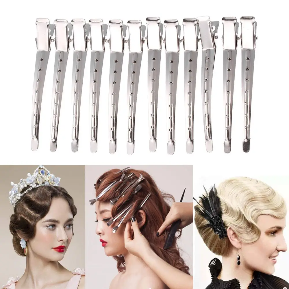 Salon Professional Styling Hair Clip Duck Mouth Wavy curls Fixed hair clip Stainless Steel Sectioning Clamp Hairdressing Tools