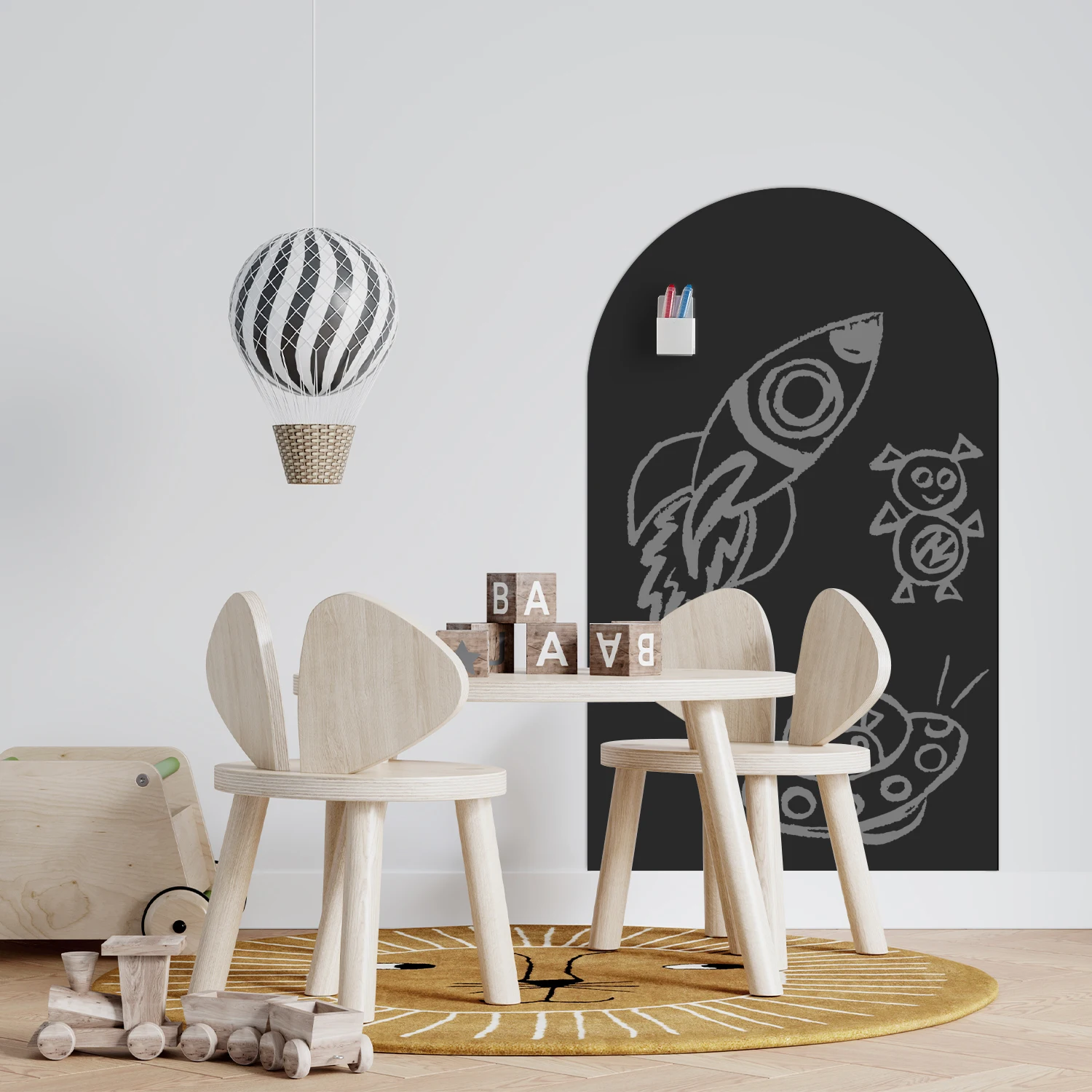 

Self-Adhesive Soft Magnetic Whiteboard, Arch-Shaped Odor-Free Easy-Clean, Kids Room Home Decoration & Study Writing Board