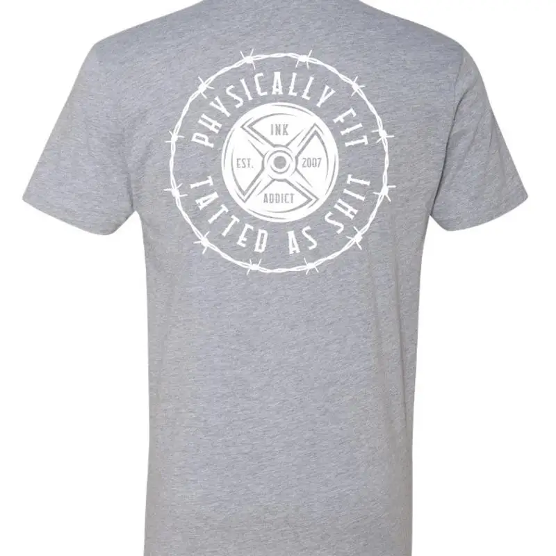 

NEW InkAddict MENS PHYSICALLY FIT WIRED T Shirt GREY SMALL 4XLARGE TATTOO