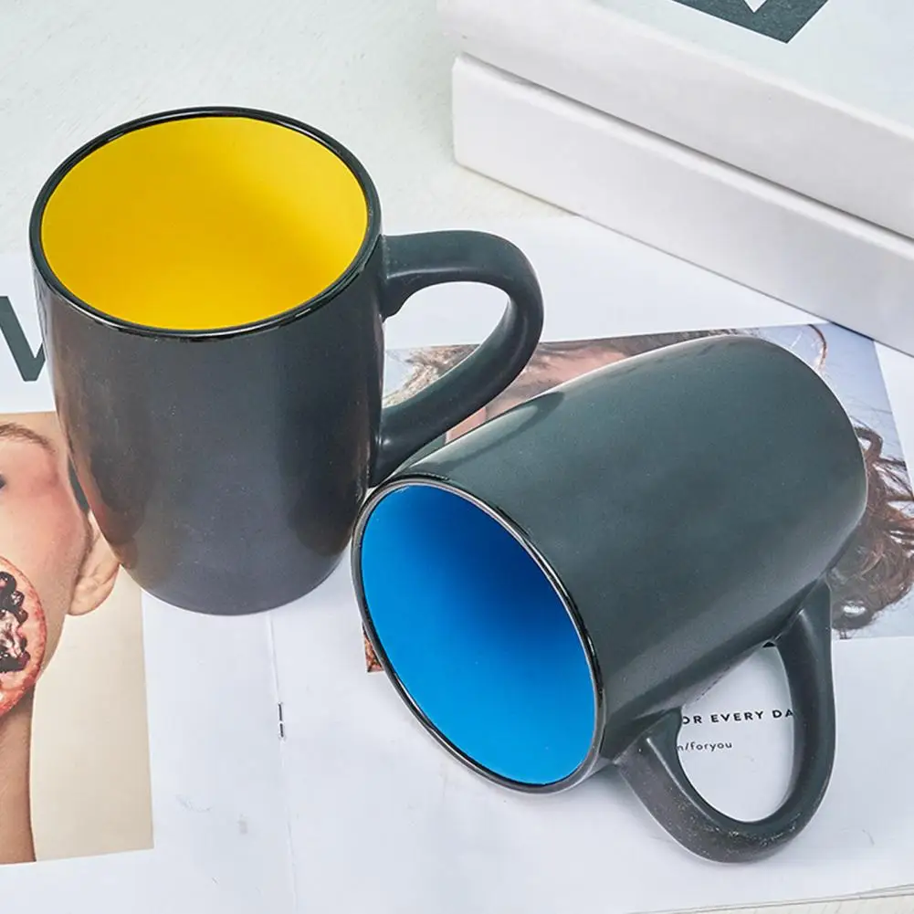 Easy to Clean Ceramic Mug Colorful Stoneware Coffee Mug with Easy-to-clean Handle for Latte Cappuccino 16 Oz Matte Beverage Cup