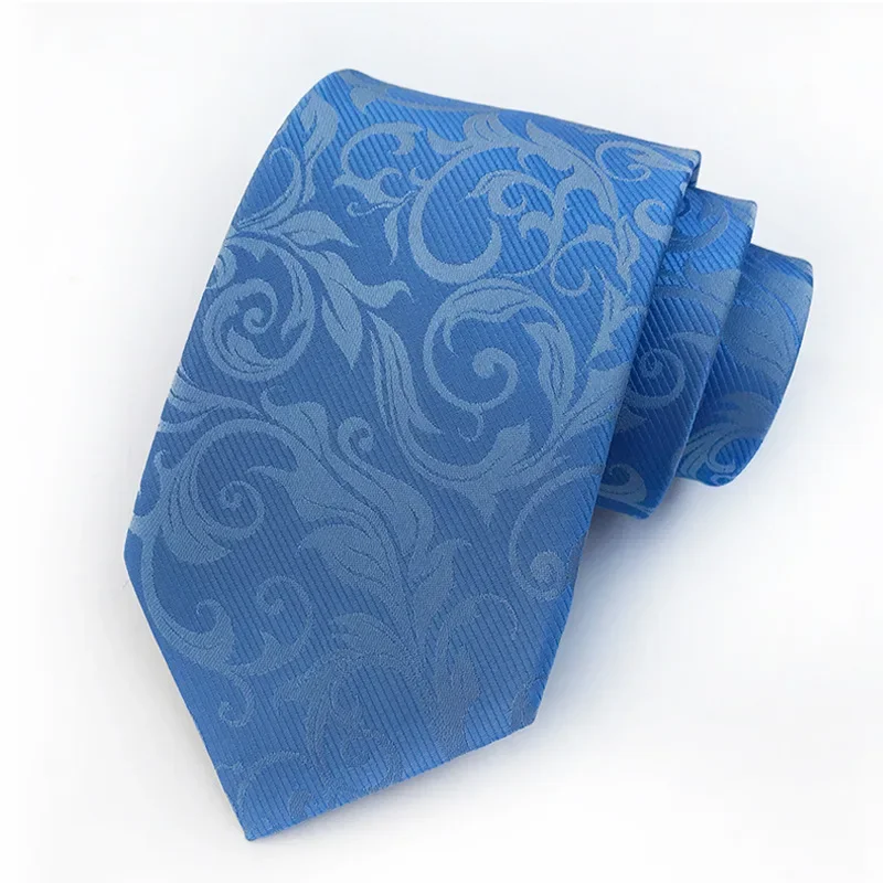 New Jacquard Necktie for Man 8cm Barocco Scroll Prints Tie Wedding Party Ceremony Official Accessories Corbatas