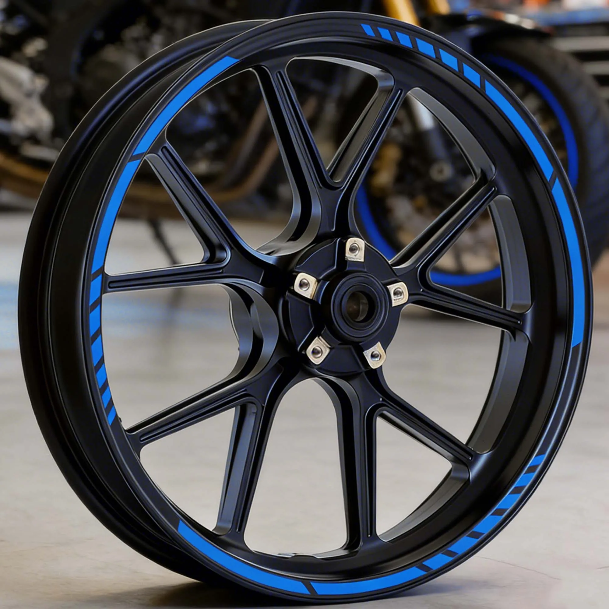 16 Stück/1 Set Racing Stripe Motorrad-Radaufkleber, wasserdicht, für 15 16 17 18 und 19 Zoll Felgen, modifizierte Motorrad-Vinyl-Aufkleber