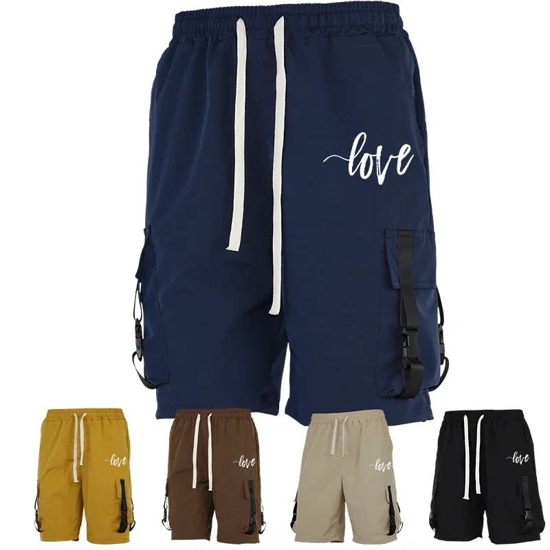 

Mens Site Work Printed Cargo Shorts Reinforced Zones Multi-Pocket Design Casual Outdoor Workwear Style Summer Fashion Pants