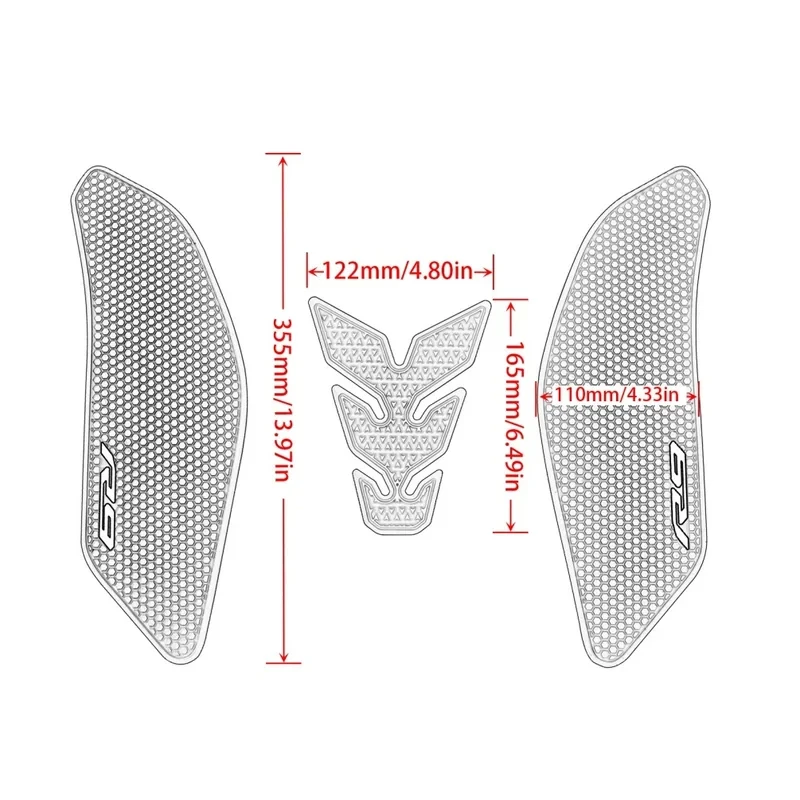 For Yamaha YZF-R9 2025 2026: YZF R9 Tank Protector Stickers, Motorcycle Knee Protection Kit, Decals And Accessories.