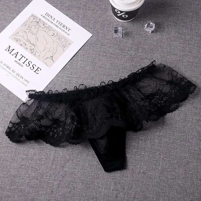 2Pcs Lace Thongs Men's Sexy Erotic Gay Underwear Mesh Lingerie See Through Nightwear Elasticity Slips Tanga Hombre Трусы М 6