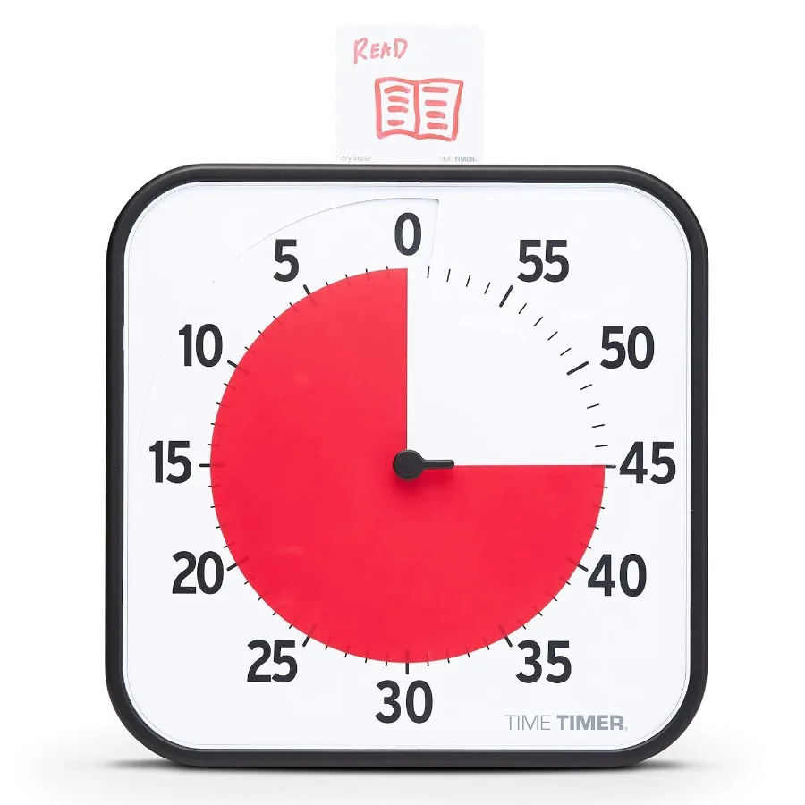 

12-дюймовый визуальный таймер с 60-минутными часами обратного отсчета и карточкой активности для сухого стирания, магнитный дизайн, идеально подходящий для классной комнаты, Homesch