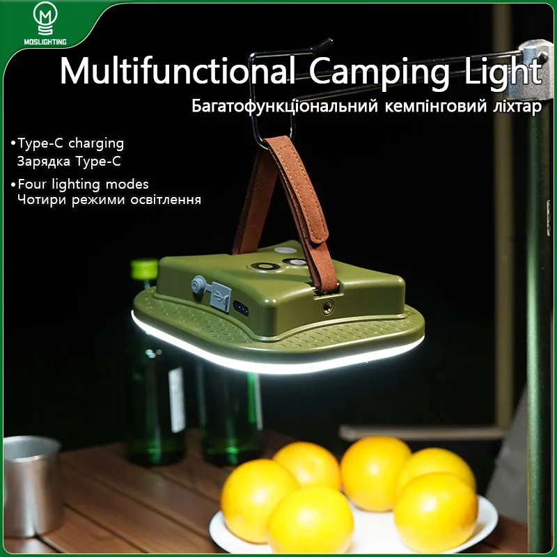 MOSLIGHTING Solar LED Camping Lantern Rechargeable 80W 1600LM Emergency Power Bank 4 Light Modes for Camping Fishing repair