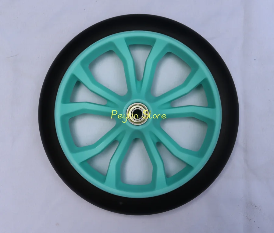 1Pc 200mm Diameter x 8/10mm Inner Diameter x 35mm Total Width Eight Claw Buckle Type Wear-Resistant Rubber Silent Wheel