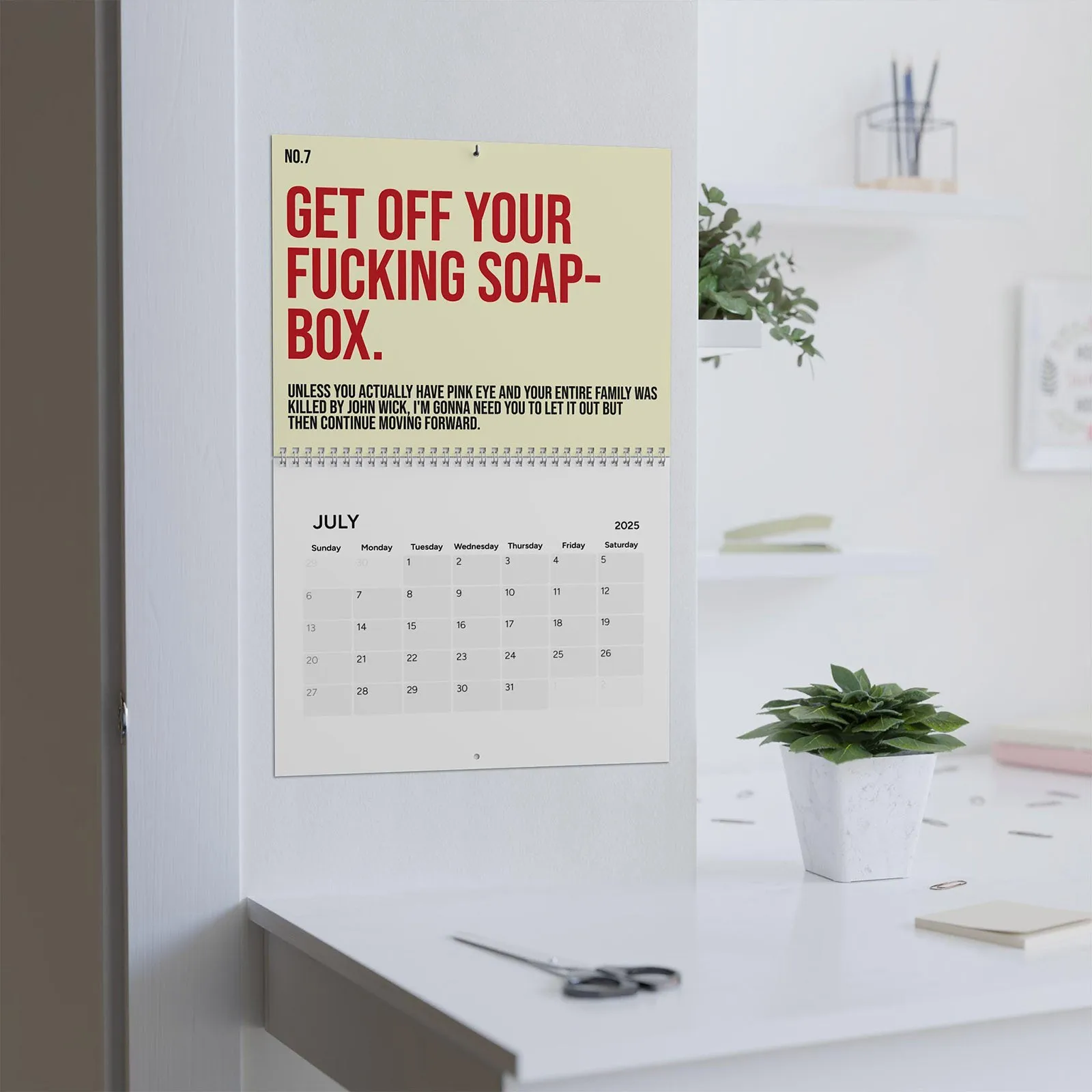 Calendário criativo 2025 calendário de lançamento de parede para sala de aula com citação espiritual organizando agendador diário 2025 registro diário