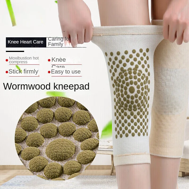 Wormwood Lengthened Men\'s And Women\'s Old Cold Legs Non-Slip Compression Straps To Warm And Protect The Knees