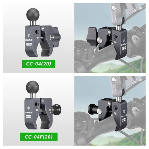Imagen 2 del producto FANAUE-Adaptador de cabeza de bola de 20mm, soporte de teléfono para motocicleta, manillar para cámara de acción DJI GoPro Insta360, accesorios de soporte GPS