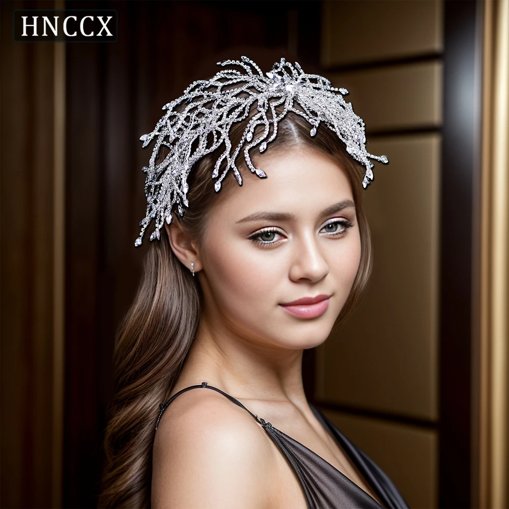 HNCCX  Handmade Bride Headdress Hair Accessories Shining Wedding Crystal Headpiece Bridal Hair Ornament for Party Tiaras CP423