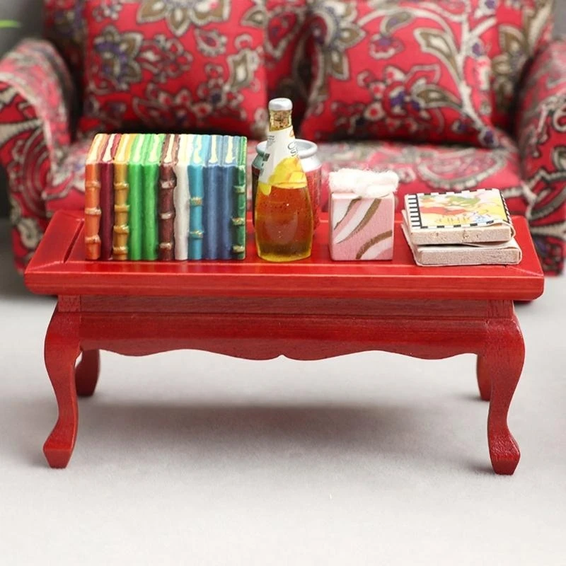 جذابة دمية صغيرة الأثاث دمية الجدول مجلس الوزراء حية تصميم الخشب دمية الأثاث جودة الأثاث 15UB