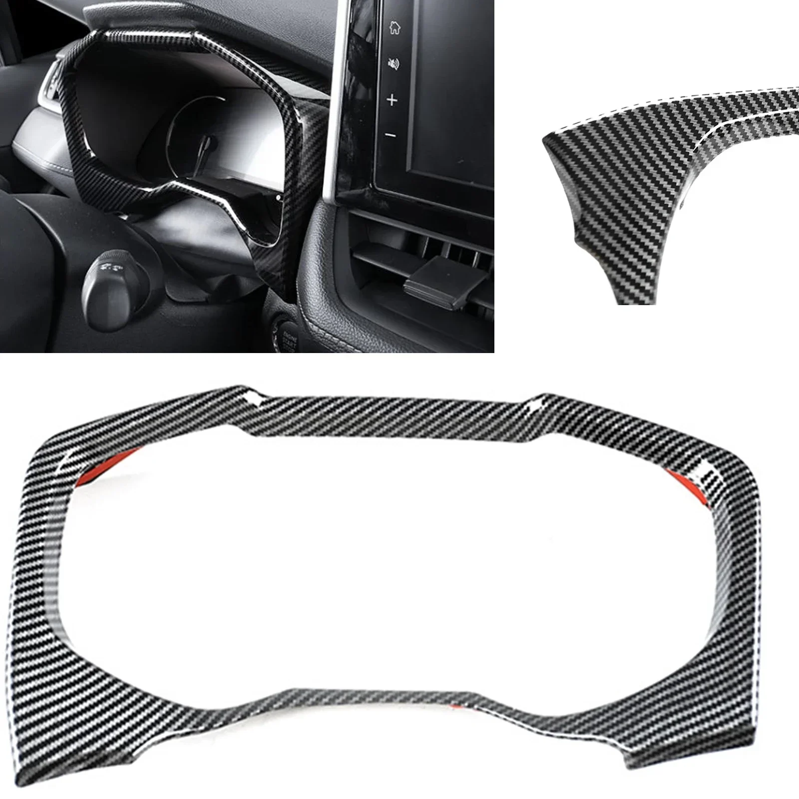 

New！ Center Console Dash Board Panel Frame Trim Carbon Fiber Car Front Dashboard Plate Cover Sticker For Toyota RAV4 2019-2023