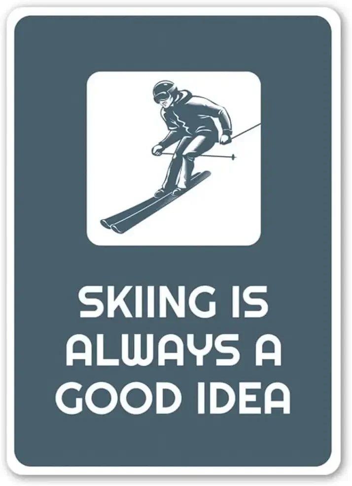 Skiing Is A Good Idea Sign, Skiing Team Sign, Decor For Skiing, Ski Cabin Sign, Gift For Skier, Expert Skiing Gift, Ski