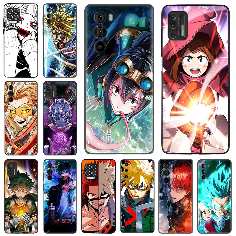 Phone Case For Motorola G50 G51 G30 G31 G60 G71 G22 G32 G60S G52 G72 G73 G53 G9 My Hero Academia deku Black Soft Anti-Drop Cover