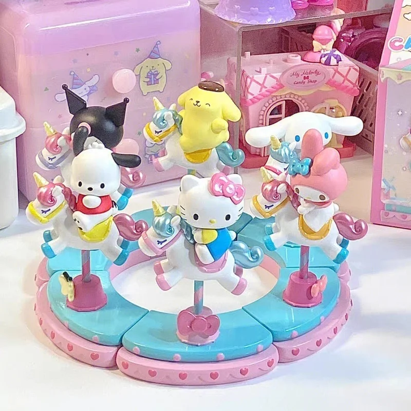 

Sanrio Dream Carousel Blind Box Kawaii Kuromi My Melody Hello Kitty Cinnamoroll Desktop Decoration Valentine's Day Gift For Girl