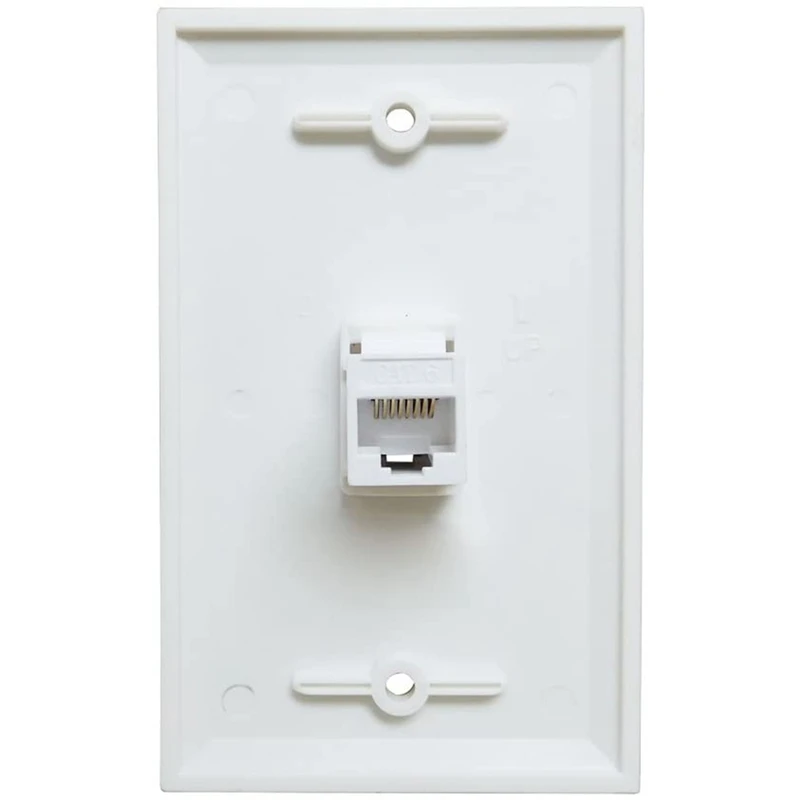 Plat dinding Ethernet 1-Port, plat dinding Jack Keystone dengan RJ45 Keystone Female ke Female Inline Coupler Inline