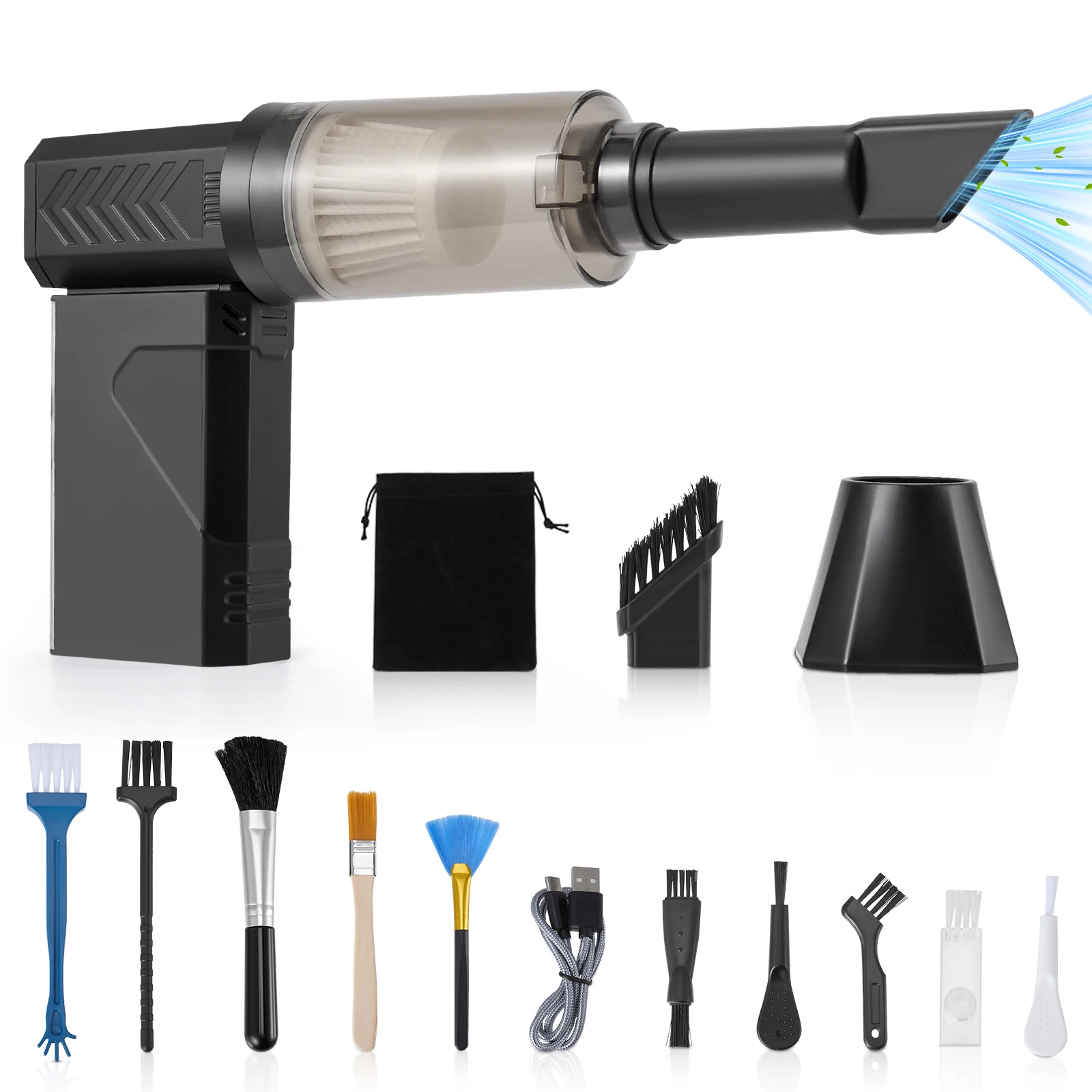 Wireless Jet Fan Brushless Motor Turbo Air Blower For Car Cleaning With LED Light Digital Display Portable Outdoor Use
