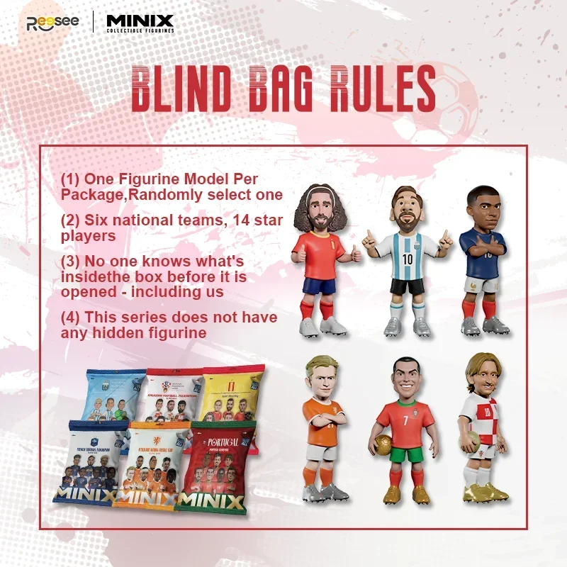 MINIX National Teams Mystery Blind Bag(Pick a Random One),  6 Teams & 14 Star Players, Sports Collectible Gift, Football Fans view 5