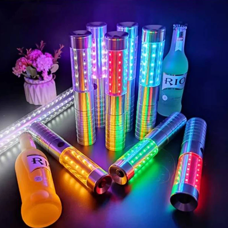 

Перезаряжаемый светодиодный светильник-флешка для бутылок шампанского 35 см, стробоскоп, светящаяся палочка для вечеринок, клубов, баров, декор для бутылок вина