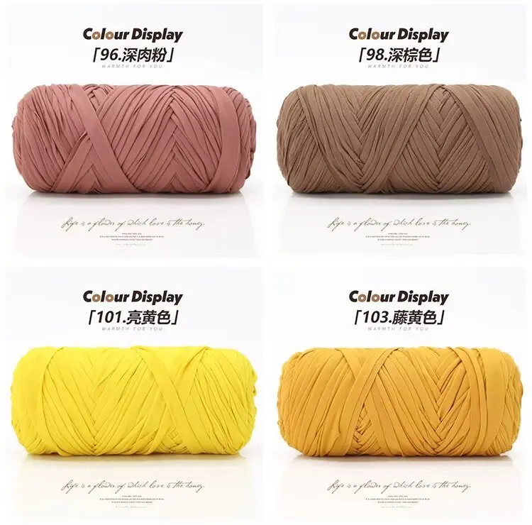 200 g/Stück Stoffgarn, Polyester, Häkel-T-Shirt-Garn, DIY-Basteln, Häkeln, Stricken – Taschen, Kissen, Puppen, Körbe 50 m/54 Yards – Detail 22