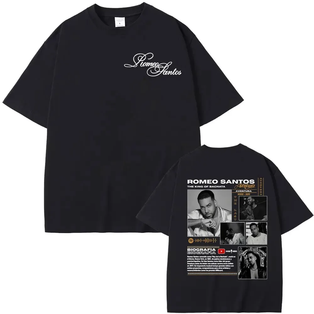 Camiseta Gráfica del Álbum Tour 2026 del Rey de la Bachata, Romeo Santos - Camiseta Casual Unisex de Estilo Vintage Clásico, 100% Algodón