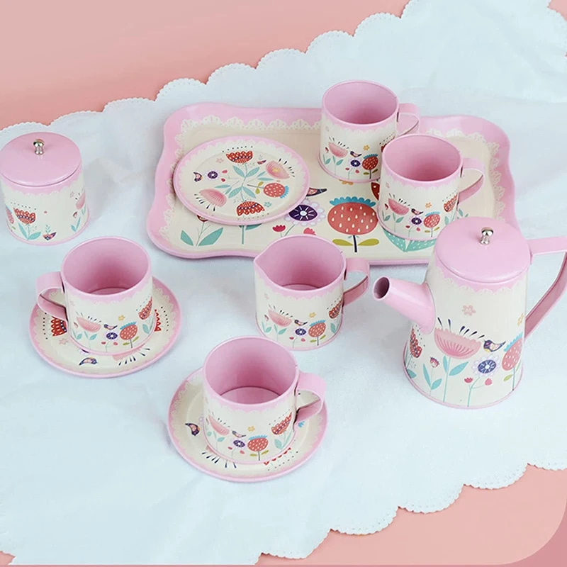 12Pcs Simulation Teapot Cup Set,Afternoon Tea Set Pretend Play Role Play Toy For Girls Toddlers Children