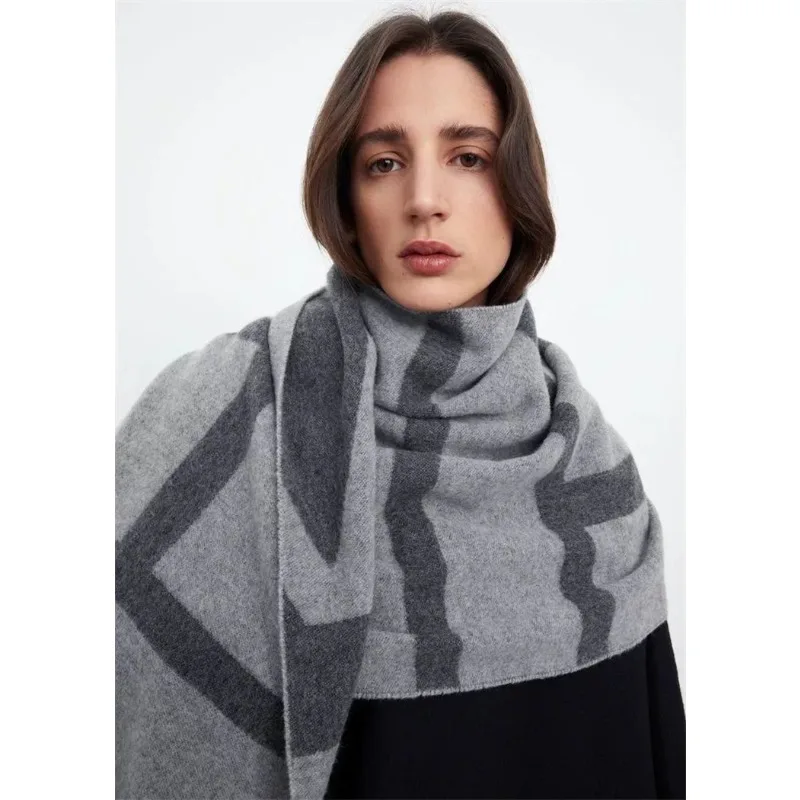 100% الصوف الرجال والنساء زوجين وشاح العلامة التجارية الفاخرة شتاء دافئ الجاكار عالية الجودة المألوف تنوعا شال كشمير #5