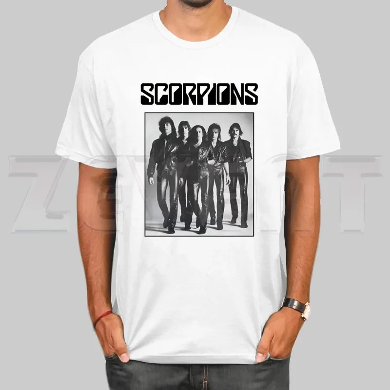 Scorpions Music Metal Rock Band T-shirt For Men Short Sleeve Casual Men Tops Anime T Shirt Printed white t shirt women Tees