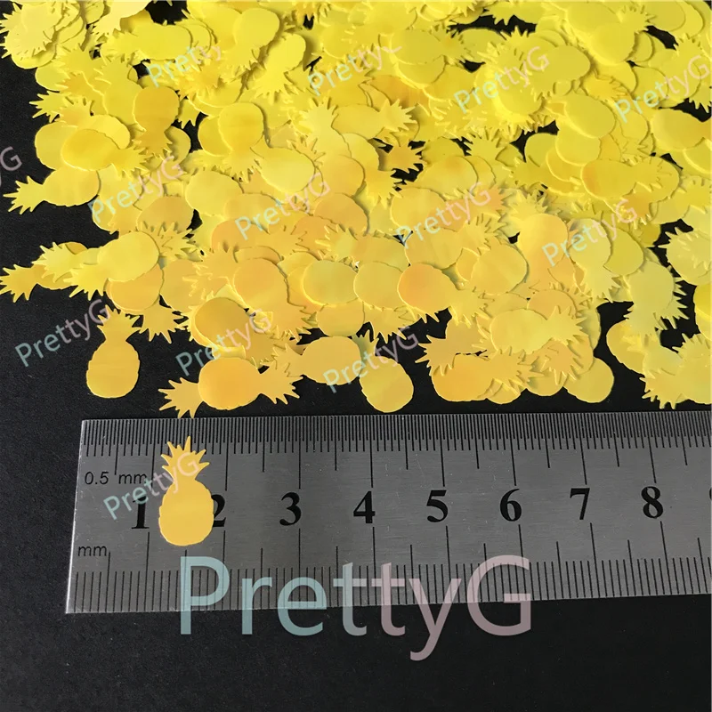 PrettyG, venta al por mayor, 15mm, forma de piña, purpurina, frutas holográficas, lentejuelas brillantes para hacer bricolaje, accesorios artísticos para decoración de uñas