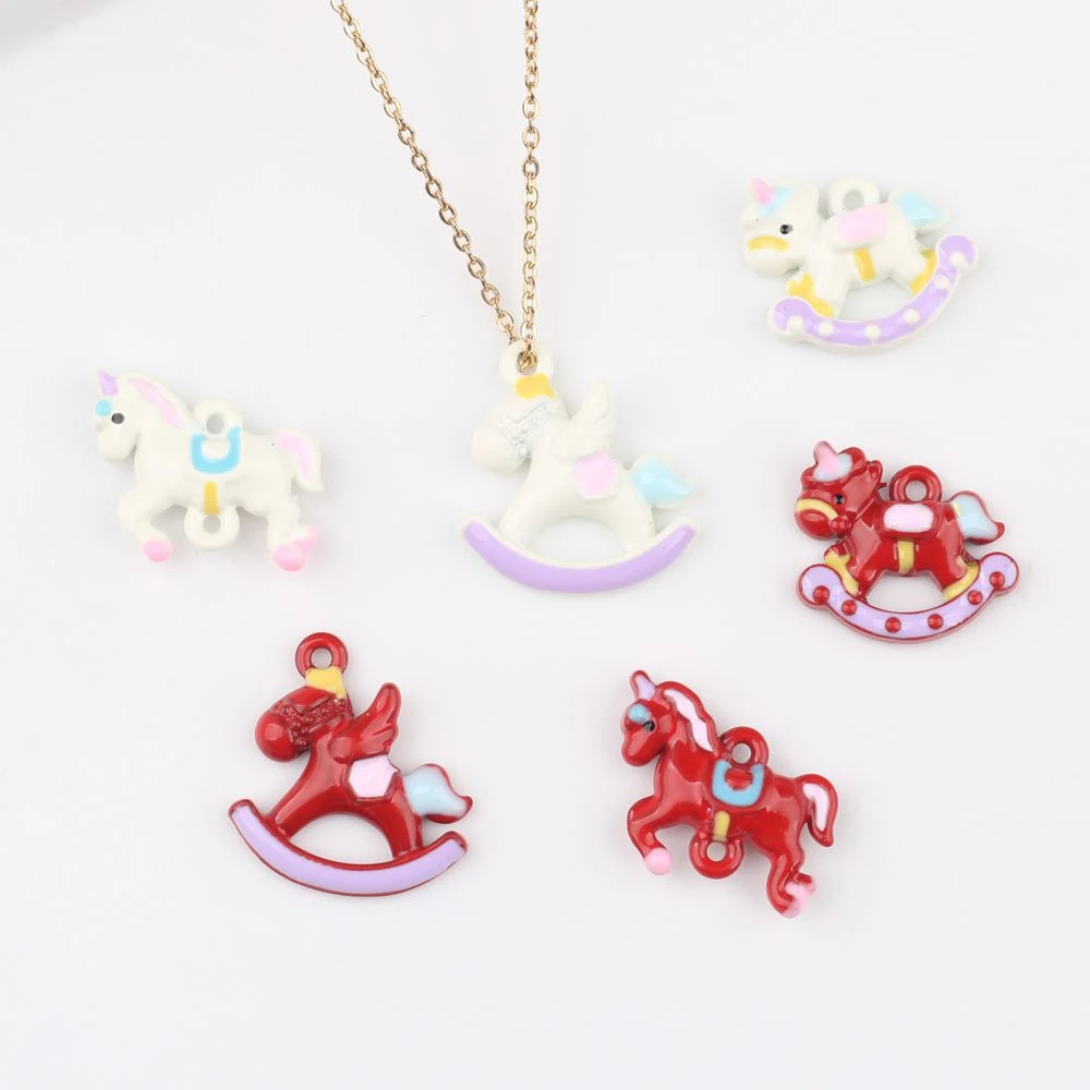 

10pcs Cute Color Horse Shape Charms Pendant Earring Necklace Bracelet Jewelry Making Accessories DIY Handmade Ornaments Fashion