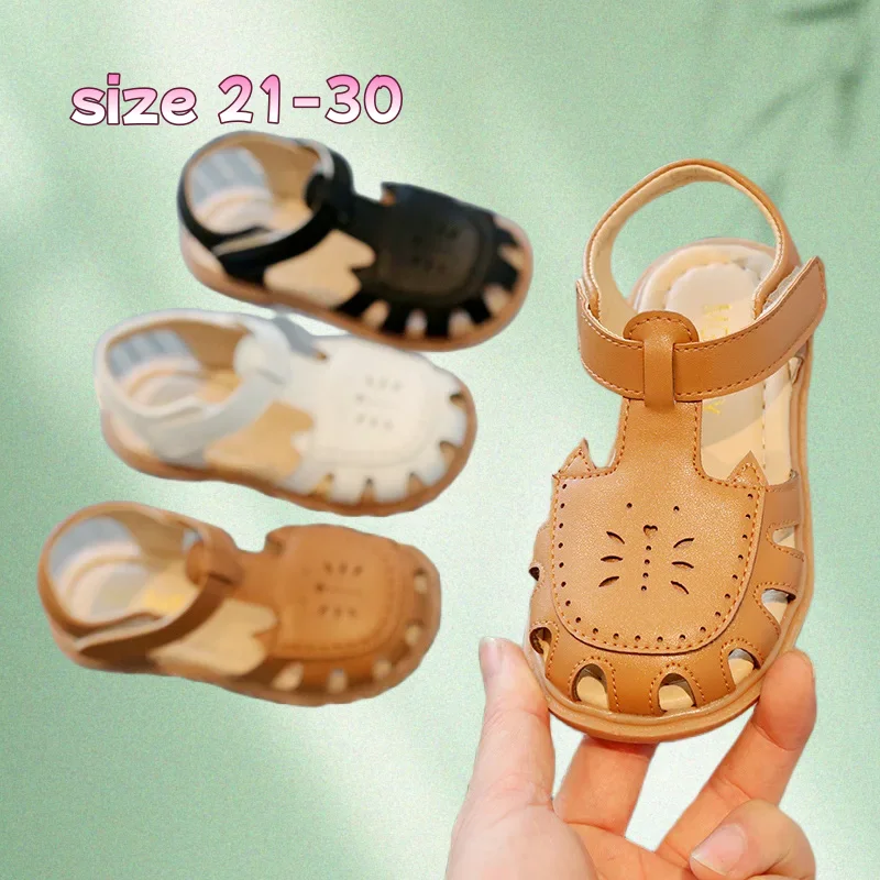 

Girl Cute Sandals Summer New Soft Bottom for Baby Girls Shoes 1-6 Year PU Leather Hollow-out Fashion