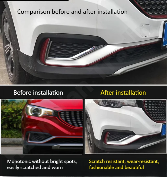

Для MG ZS 2017-2018: передний противотуманный фонарь/модифицированная специальная противотуманная рамка/наружная гальванизированная декоративная накладка на фары