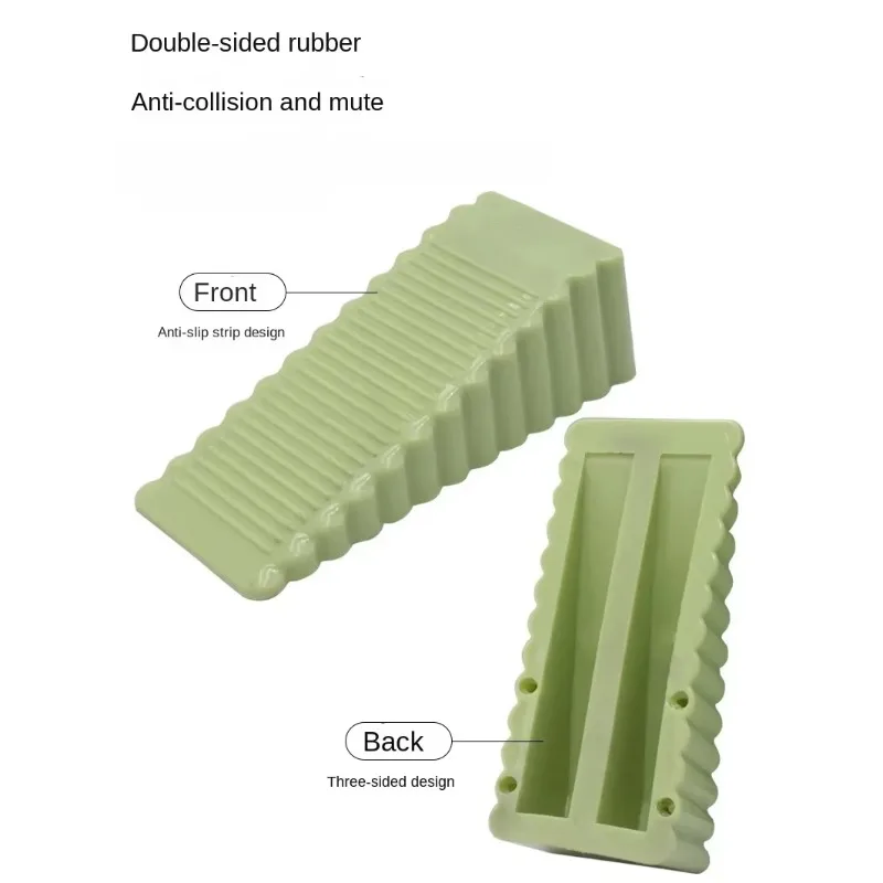Tope de puerta delantera: tope de puerta de goma móvil anticolisión para uso doméstico. Hardware en forma de cuña para aplicaciones domésticas