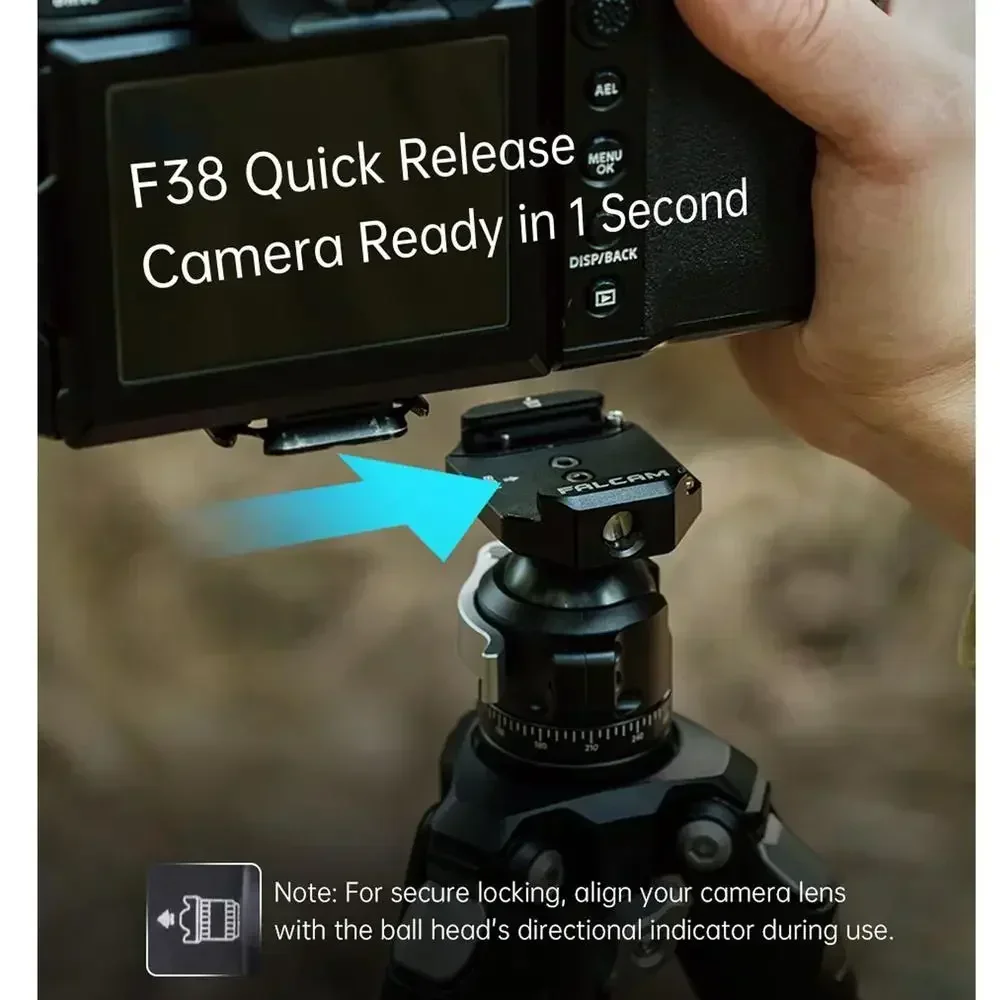 FALCAM F38B4908 F38 Cabeça esférica vertical com gatilho de liberação rápida (301)