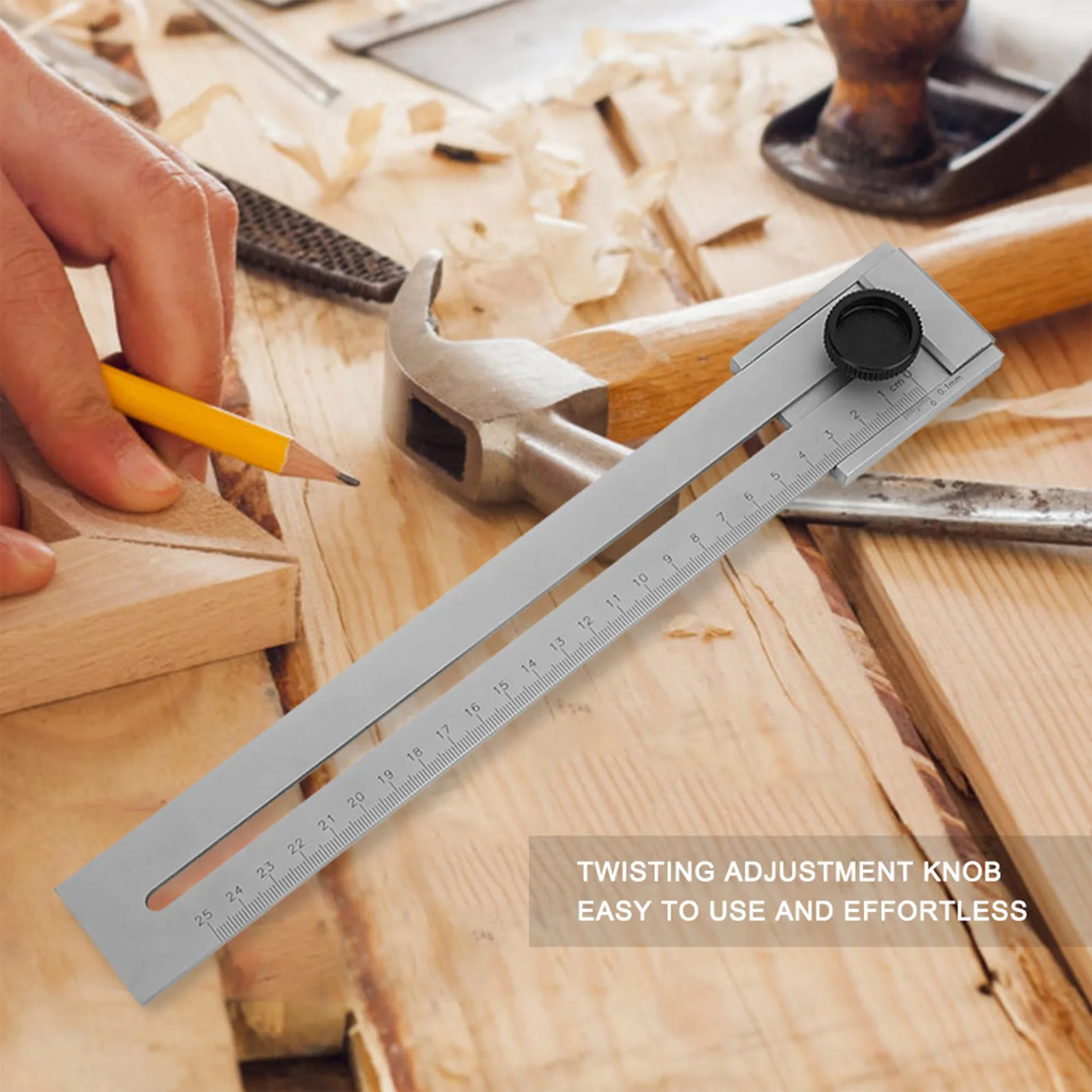 

0-250mm Measurement Range High Accuracy Woodworking Marking Ruler Gauge Measurement Tool Woodworking Accessories