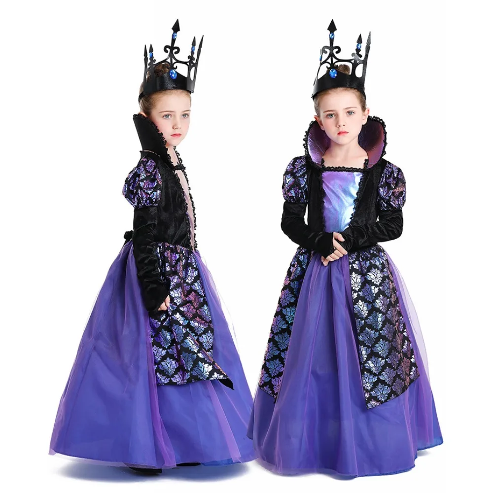 Twilight Prinses Cosplay Jurk Voor Kinderen Meisjes Middeleeuwse Paarse Hofjurk Kinderen Halloween Verkleedpartij Kostuum