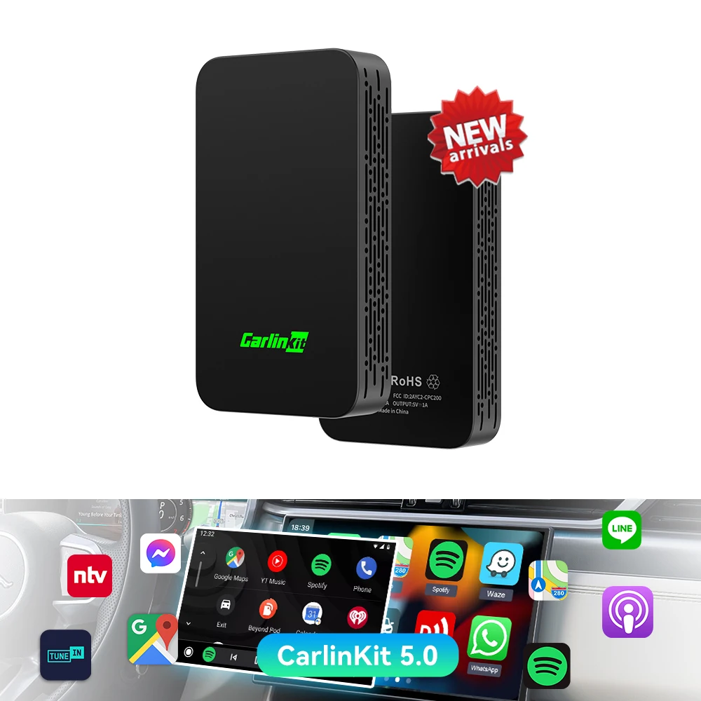 

Make Carlinkit 50 2Air Android Auto Wired to Wireless Carplay Dongle Adapter Bluetooth Wifi Car Play Ai Box Stereo
