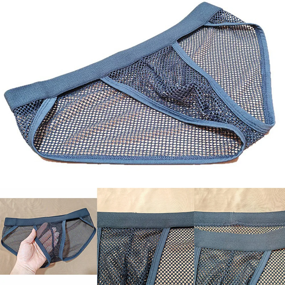 1 قطعة الرجال تنفس شبكة ملخصات الذكور U-محدب الحقيبة منتصف الارتفاع موجز شبكة شير عالية شوكة الصيف كول مثير الملابس الداخلية حجم كبير #6