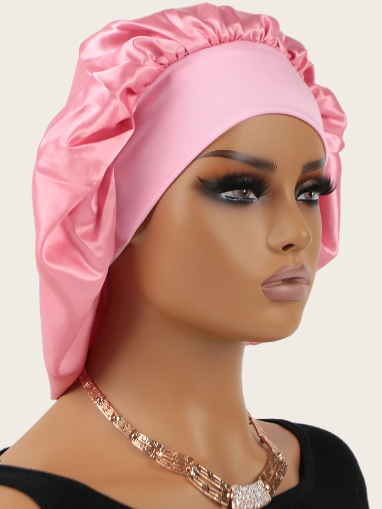 Czapka do spania z elastyczną opaską na głowę Unisex Extra Large Satin Silky Bonnet Sleep z elastyczną opaską Premium